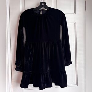 NWOT Crewcuts girls black velvet twirly dress. Size M (8-10)